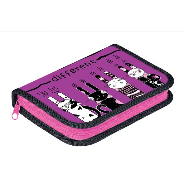 Пенал Hatber 190х130мм 1 отделение на молнии с откидной планкой Soft-touch -Different-  в индив.упак. , 